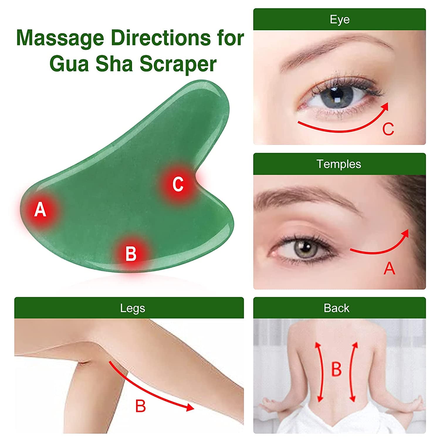 Jade Roller and Gua Sha, Natural Face Jade Roller, Anti-Aging Facial Beauty Roller Skin Care Tools for Face, Eyes, Neck, Body Muscle Relaxing and Relieve Fine Lines and Wrinkles,With Mask Brush(Green) Health & Beauty > Personal Care > Cosmetics > Cosmetic Tools > Skin Care Tools LEASEN   