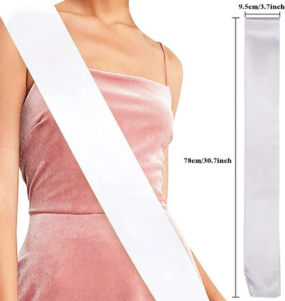 GCOA 20 Pieces Blank Satin Sashes for DIY, Homecoming Pageants Parades, Wedding, Hen Party, Bachelorette Party Decorations, 9.5Cm X 78Cm Apparel & Accessories > Clothing Accessories > Sashes GCOA   