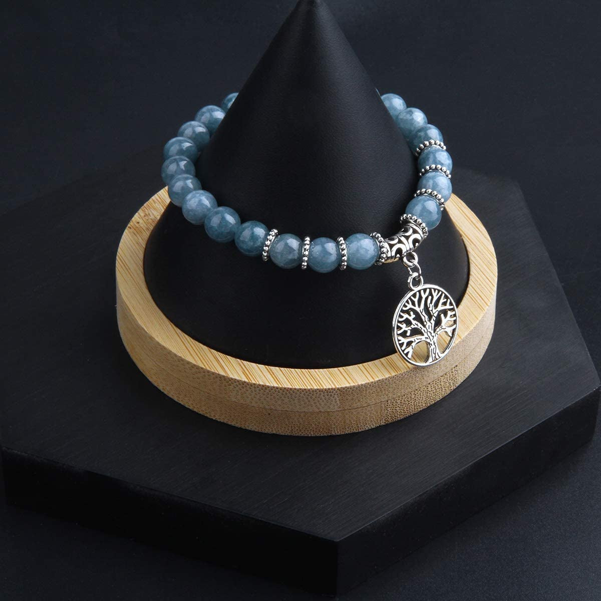 Tree of Life Turquoise Jasper & Tibetan Agate Gemstone Chakra Beaded Bracelet | Beach Charm Bracelet Set - Ocean Jewelry…… Apparel & Accessories > Jewelry > Bracelets Jardme   