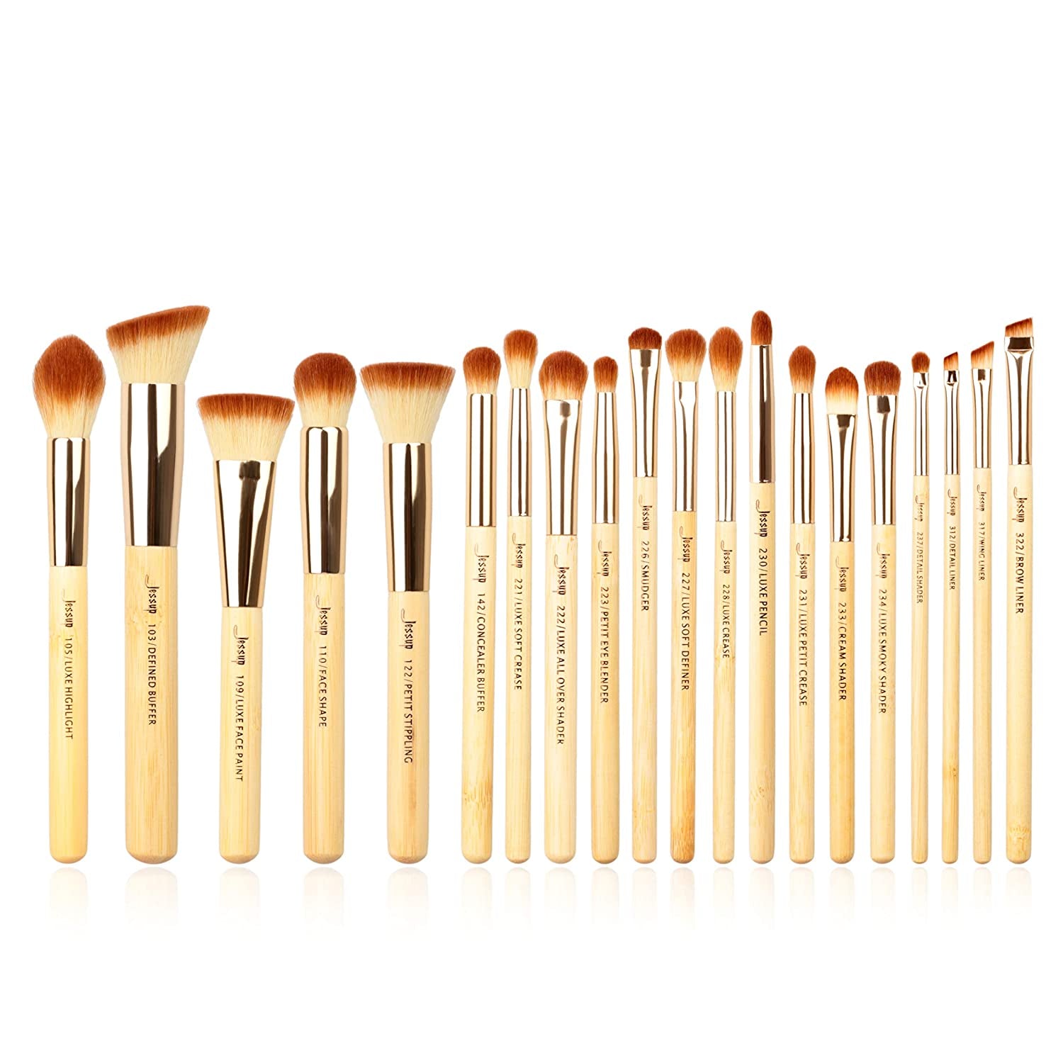 Jessup Brand 20Pcs Beauty Bamboo Professional Makeup Brushes Set Make up Brush Tools Kit Foundation Powder Brushes Eye Shader T145 Health & Beauty > Personal Care > Cosmetics > Cosmetic Tools > Makeup Tools Jessup   