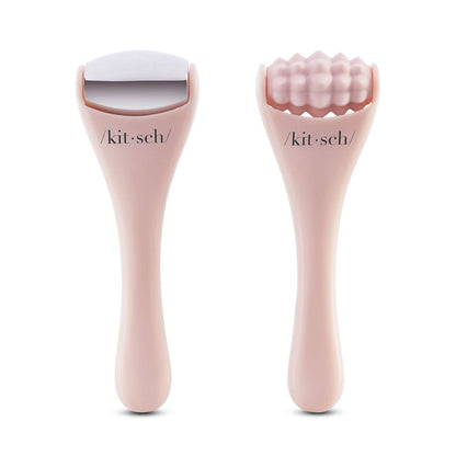 Kitsch Mini Eye & Face Rollers, Face Massager, Face Roller Skin Care, Facial Beauty Tool, Ice Roller, Gua Sha Roller, Skincare Facial Roller, 2Pc Set (Blush) Health & Beauty > Personal Care > Cosmetics > Cosmetic Tools > Skin Care Tools Kitsch   