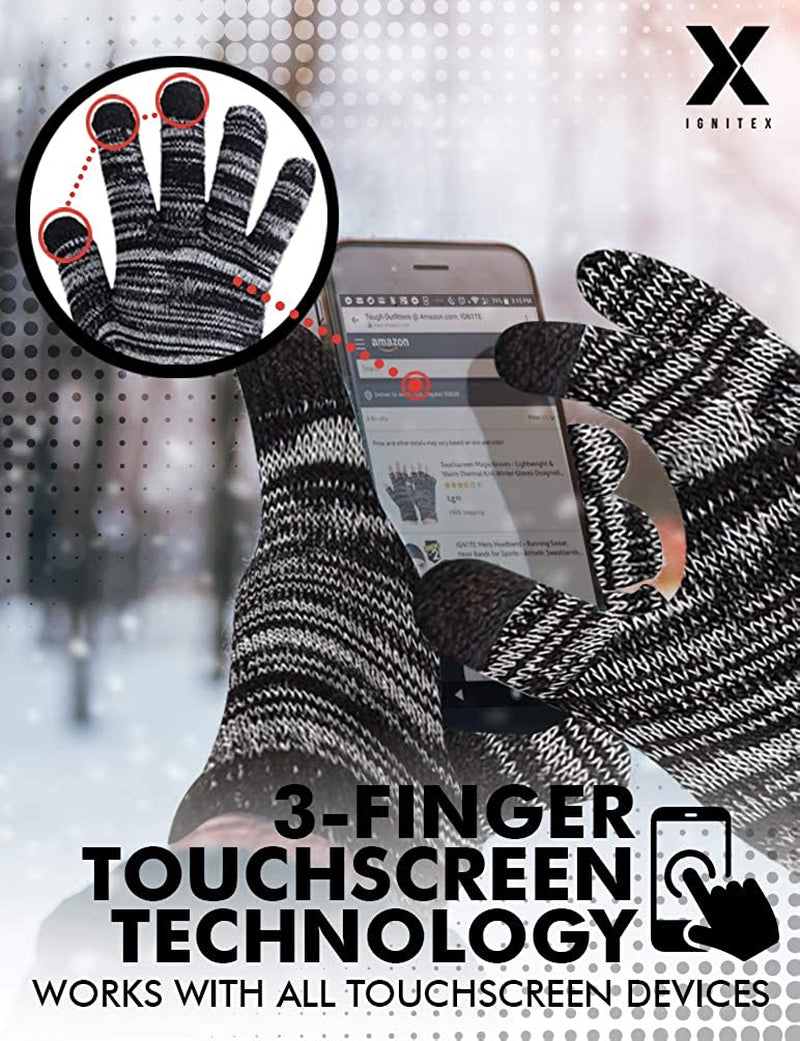 Touch Screen Winter Knit Gloves - Lightweight & Warm Thermal Magic Tech Gloves for Texting, Running, Driving, Cycling Apparel & Accessories > Clothing Accessories > Gloves & Mittens IGN1TE   
