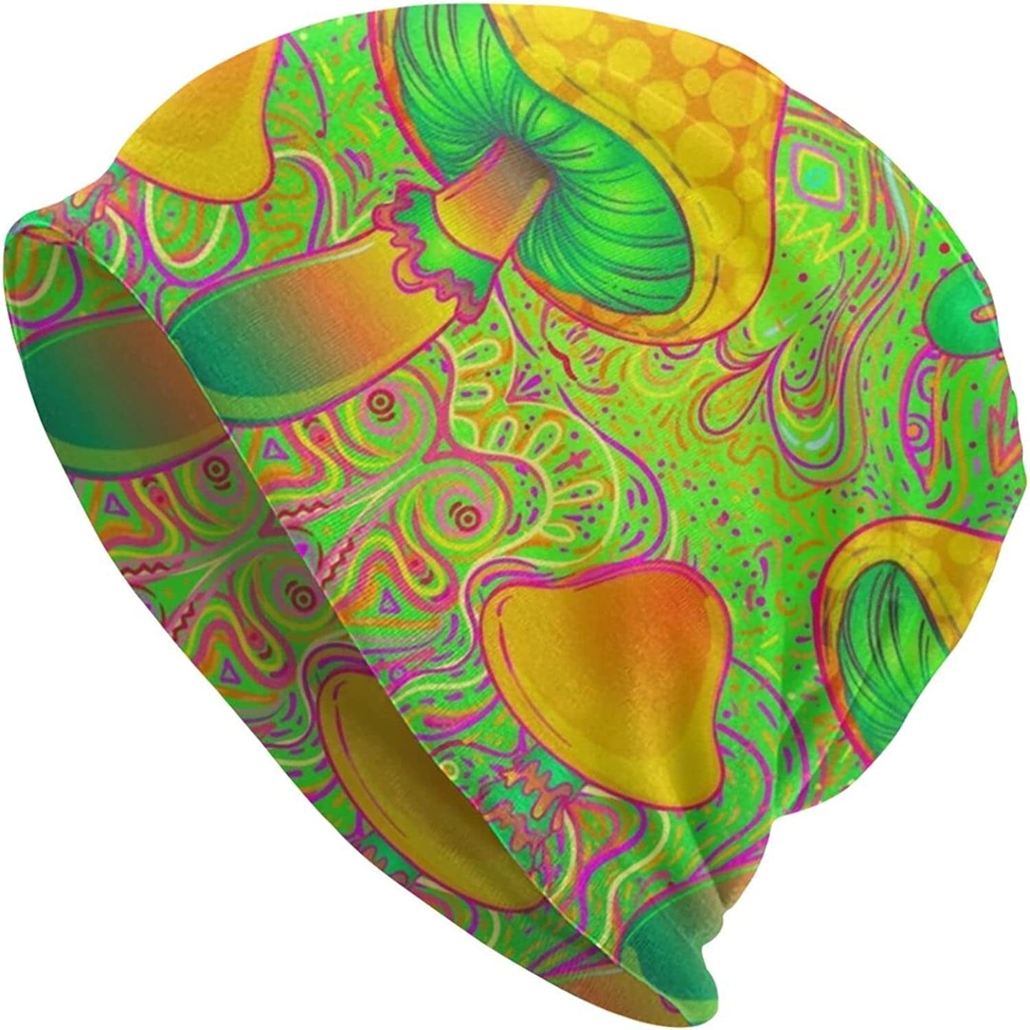 Gold Star Slouchy Beanie Chemo Headwear Knit Hat Scarf Sleep Skull Cap for Women Men Apparel & Accessories > Clothing Accessories > Headwear ybovejuk Magic Mushrooms Psychedelic Hippie Colorful One Size 