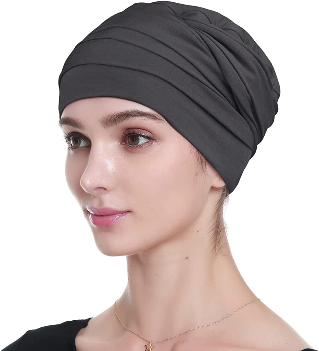 Bamboo Chemo Headwear Head Wraps for Cancer Patients – Warm, Super Comfy Apparel & Accessories > Clothing Accessories > Headwear KYLIE MAX Grey  