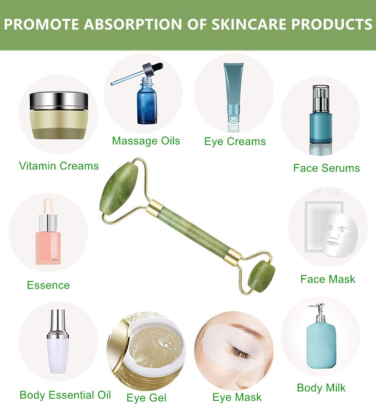 Jade Roller for Face Massager MUZHI Green Neck Massager Tool Jade Stone Face Roller, Eye Treatment Roller Reduce Wrinkles anti Aging Natural Skin Gym Crystal Beauty Jade Facial Roller Dark Green… Health & Beauty > Personal Care > Cosmetics > Cosmetic Tools > Skin Care Tools MUZHI   