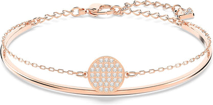 SWAROVSKI Ginger Jewelry Collection, Clear Crystals, Grey Crystals, Blue Crystals Apparel & Accessories > Jewelry > Necklaces SWAROVSKI Bangle Bracelet - Rose Gold Tone Finish  