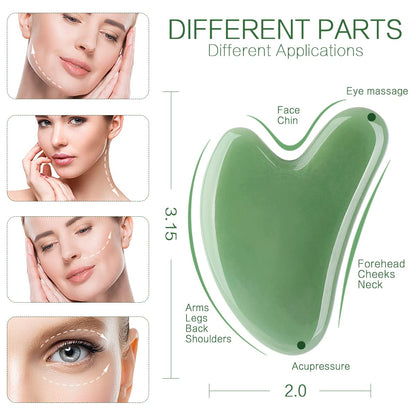 Gua Sha Facial Tools Stone Massage Guasha Tool for Face - by FUANKANG (Green) Health & Beauty > Personal Care > Cosmetics > Cosmetic Tools > Skin Care Tools FUANKANG   