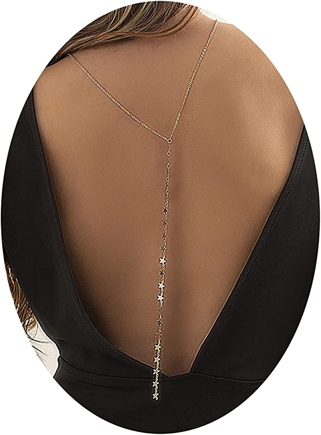 Simple Belly Chain for Women and Girls Gold Silver Star Waist Chain Beach Bikini Body Jewelry Adjustable 68-93Cm Apparel & Accessories > Jewelry > Body Jewelry MIFYNN GOLD3  