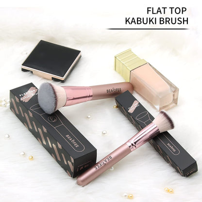 Foundation Makeup Brush Flat Top Kabuki Foundation Brush for Liquid Cream Powder Makeup,The Big Fiber Bristles ,Stippling Buffing Blending Good Premium Face Makeup Brush Set Tools Rose Gold Health & Beauty > Personal Care > Cosmetics > Cosmetic Tools > Makeup Tools BEASOFEE   