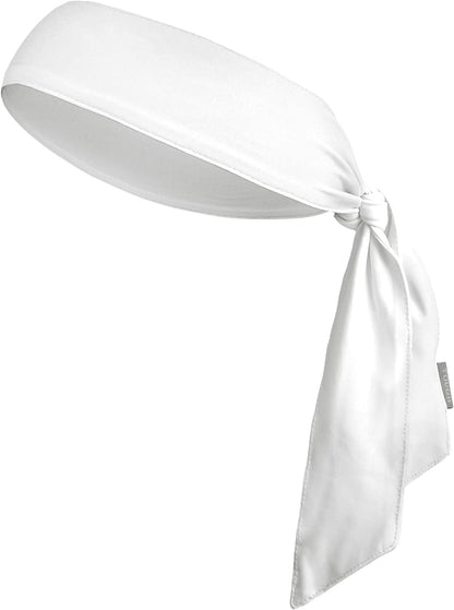 Tie Headband - Sports Head Ties for Men, Women, Kids - Ninja, Karate, Tennis, Pirate Head Band & Bandana - Athletic Sweatband/Hair Band for Basketball, Softball, Running, Workout - Sweat Wicking Apparel & Accessories > Clothing Accessories > Bandanas & Headties Tough Headwear White  