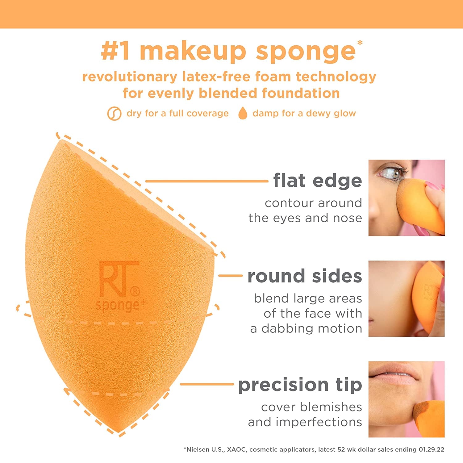Real Techniques Miracle Complexion Assorted Beauty Sponges Makeup Blender, for Blending & Sculpting, Full Coverage, Professional Makeup Tool, Cruelty Free, Vegan, Latex Free, 6 Piece Sponge Set Health & Beauty > Personal Care > Cosmetics > Cosmetic Tools > Makeup Tools Real Techniques   