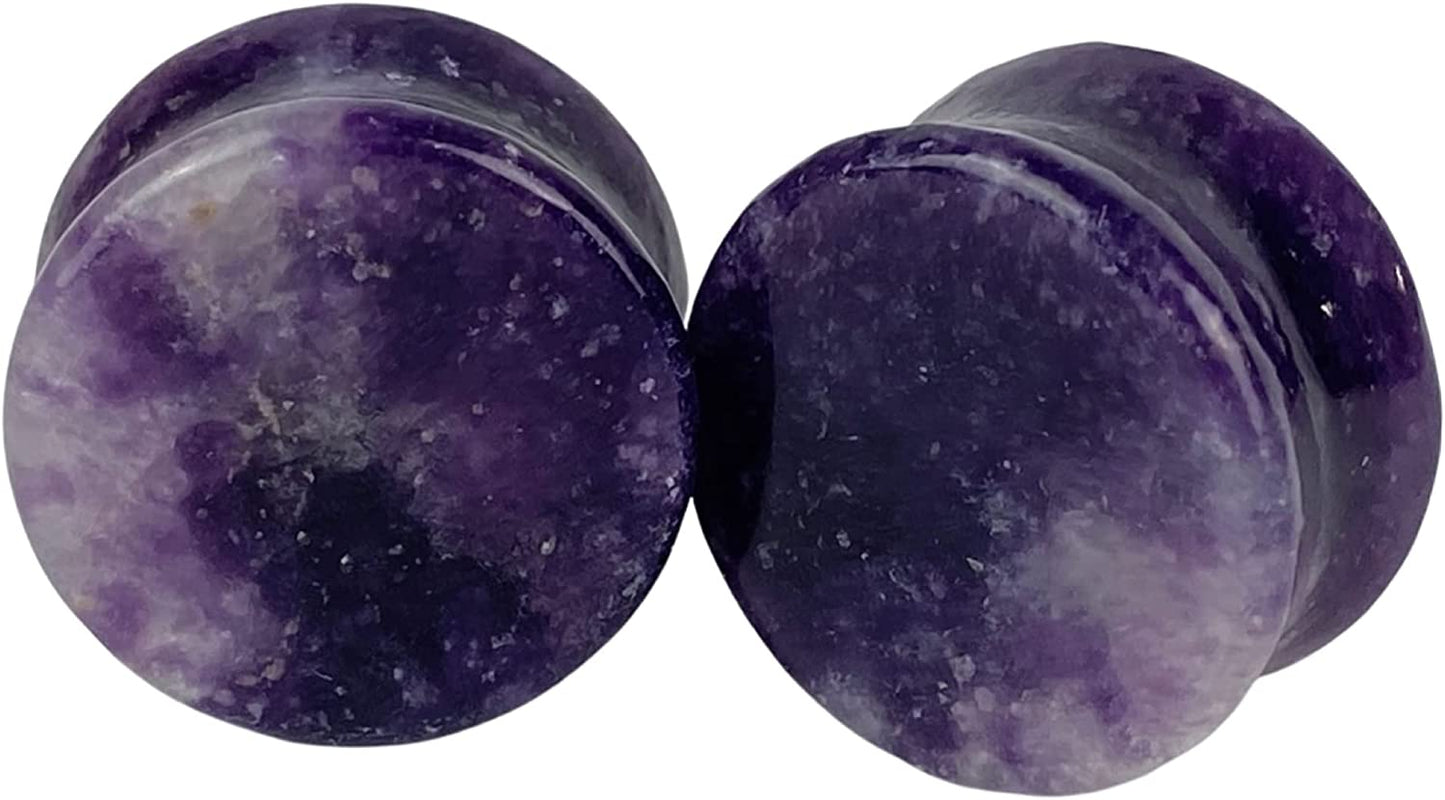 Pair of Moondevite Stone Double Flare Plugs (STN-710) Apparel & Accessories > Jewelry > Body Jewelry Generic 2g (6mm)  