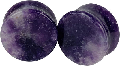 Pair of Moondevite Stone Double Flare Plugs (STN-710) Apparel & Accessories > Jewelry > Body Jewelry Generic 2g (6mm)  