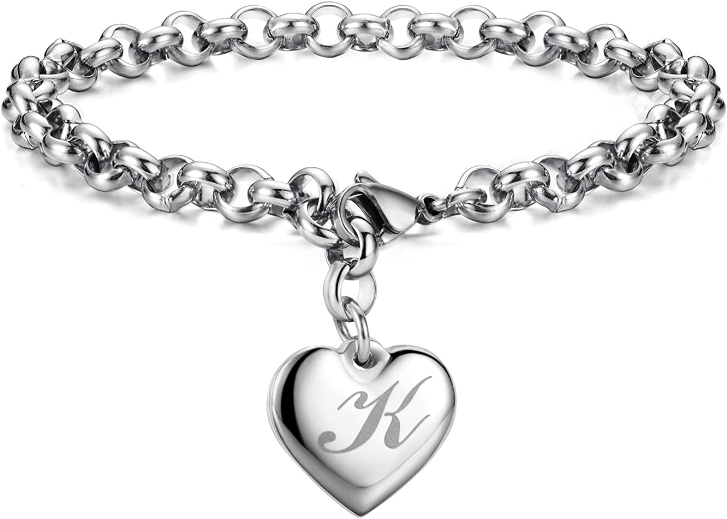 Heart Initial Charm Bracelets for Teen Girls Letters Alphabet Bracelet Jewelry for Girls Gifts for Teenage Girls Apparel & Accessories > Jewelry > Bracelets Monily K  