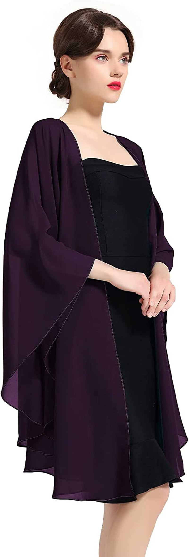Shawl Wrap Chiffon Scarf for Women Evening Dresses Wedding Stole Black White Blue 25 Colors by BEAUTELICATE Apparel & Accessories > Clothing Accessories > Scarves & Shawls BEAUTELICATE Grape  