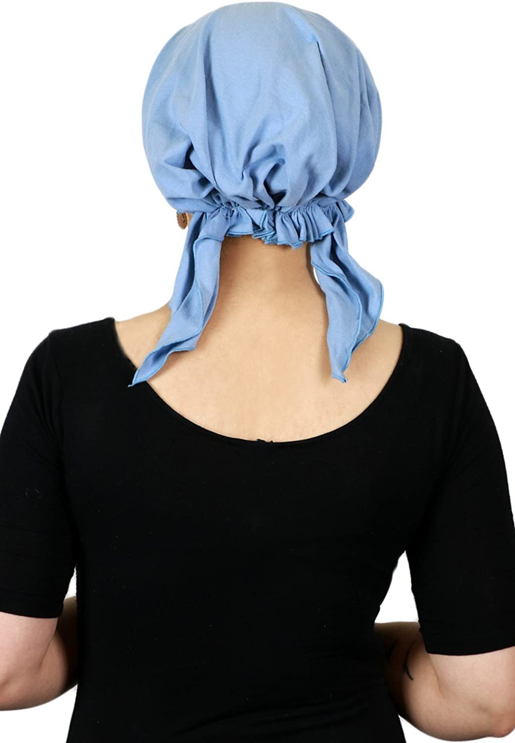 Head Scarf for Women Cancer Headwear Chemo Caps Wraps Head Coverings Cotton Scarves Celeste Apparel & Accessories > Clothing Accessories > Headwear Hats Scarves & More   