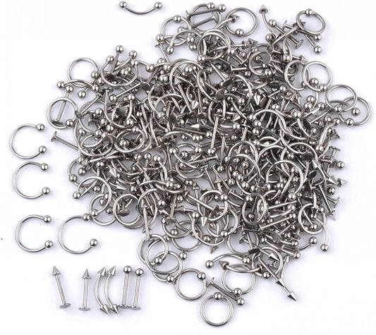 IPINK Piercing Kit 14G-16G Rainbow Surgical Steel Body Piercing Belly Button,Tongue, Eyebrow, Nipple, Lip, Nose, Chi Gauge Apparel & Accessories > Jewelry > Body Jewelry IPINK 50 Pieces  