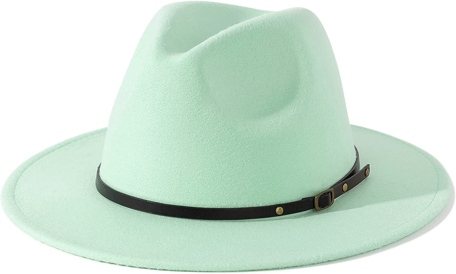 Lisianthus Women Belt Buckle Fedora Hat Apparel & Accessories > Clothing Accessories > Hats Lisianthus Pale Green  
