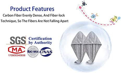 Ultra-Fine Microfiber Hair Drying Towels Thicken Cap with Button - Hair Towel Original Magic Instant Hair Dry Wrap for Women Super Absorbent Quick-Drying Hair Care Cap, 2 Pack 25.6 X 10.2In(2 Grey) Health & Beauty > Personal Care > Hair Care pocova   