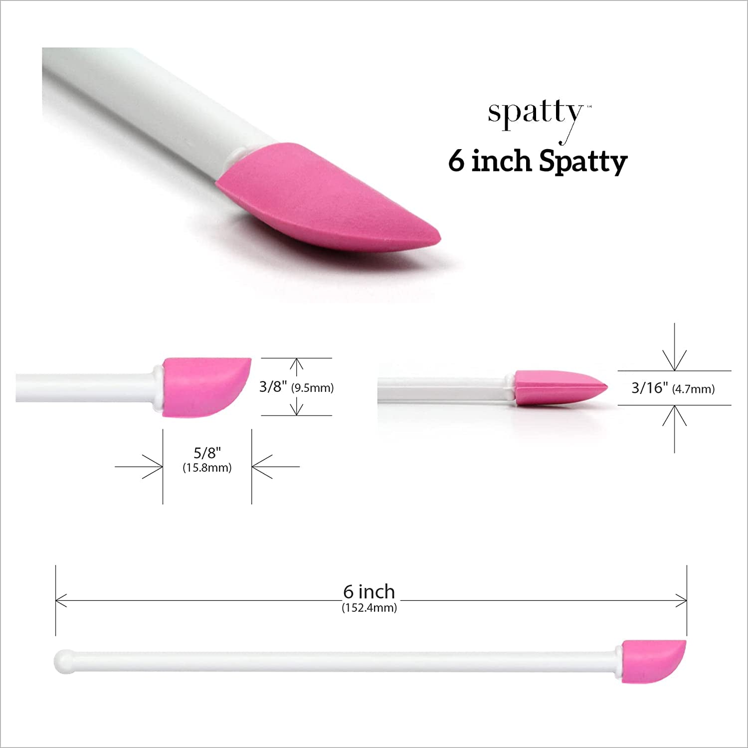 The Spatty & Spatty Daddy, Last Drop Spatula, Two Piece Set (6" and 12"), Pink, Reusable, Flexible, as Seen on Shark Tank, 2 Count (Pack of 1) Health & Beauty > Personal Care > Cosmetics > Cosmetic Tools > Makeup Tools Spatty   
