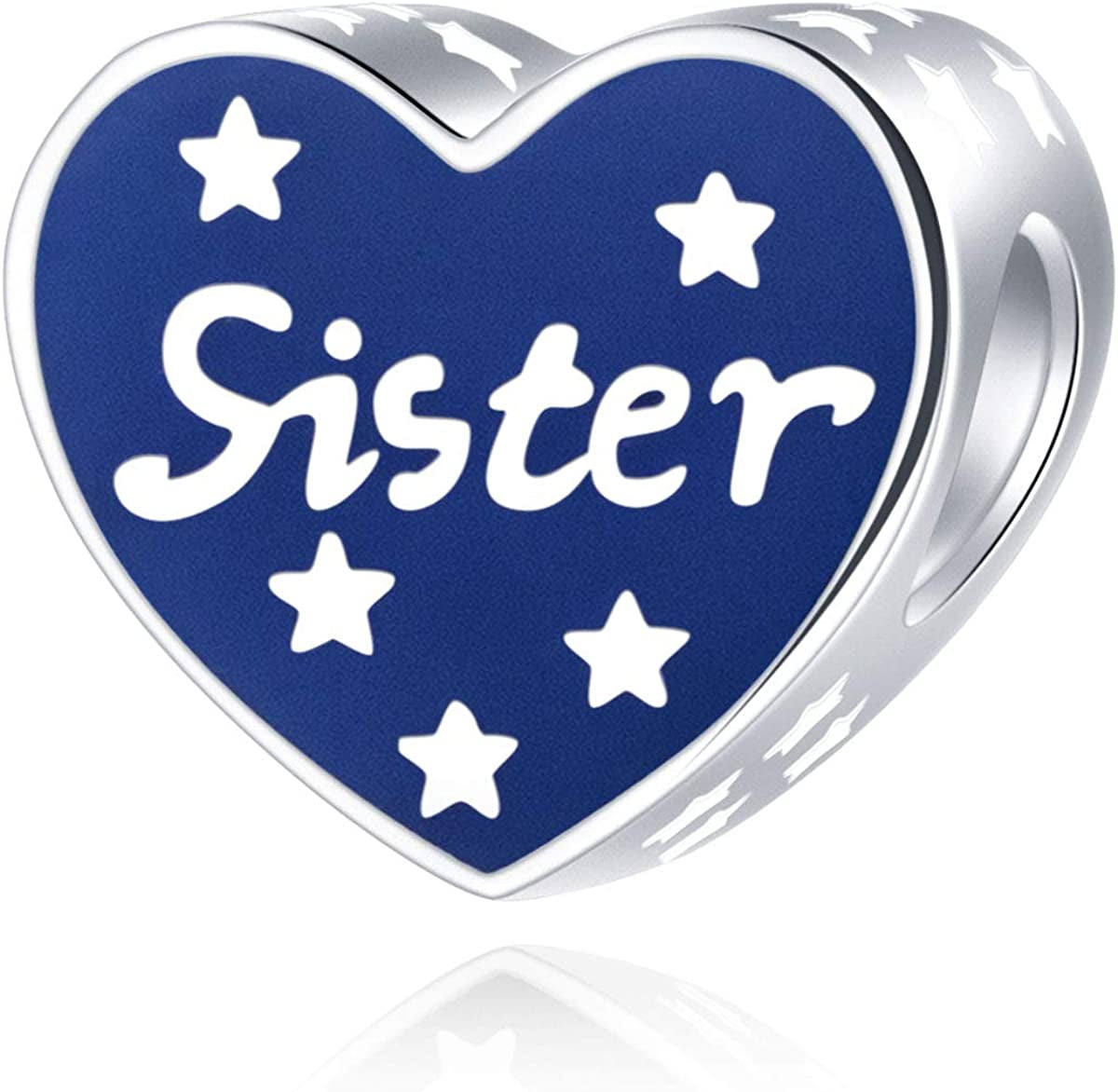 Sambaah Family Charm Sterling Silver Nana Charm Enamel Charm for Pandora Style Bracelets Apparel & Accessories > Jewelry > Bracelets Sambaah Sister-Blue  