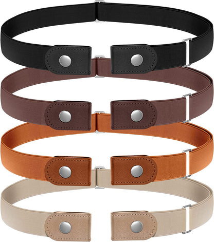 Udekit No Buckle Elastic Stretch Belts Buckle Free Waist Belt for Jeans Pants Apparel & Accessories > Clothing Accessories > Belts Udekit Black Coffee Khaki Orange Large : fits waist from 36'' to 48'' 