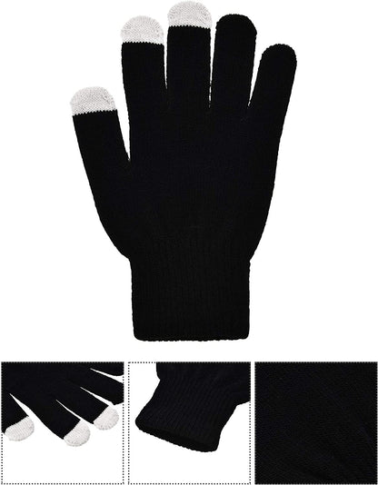 Pangda 12 Pairs Touchscreen Gloves Stretch Knitted Texting Gloves Warm Windproof Solid Color Mittens for Men and Women Apparel & Accessories > Clothing Accessories > Gloves & Mittens Pangda   