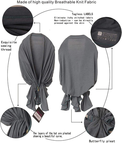 Osvyo Bamboo Chemo Headscarf for Women Hair Loss - Cancer Slip on Headwear Turbans Sealed Packaging Dark Grey Apparel & Accessories > Clothing Accessories > Headwear osvyo   