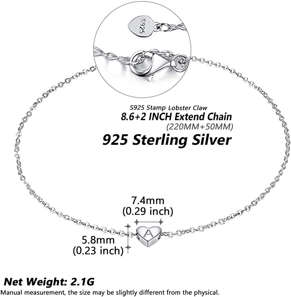 Silvora Sterling Silver Initial Anklets for Women, Teen Girls Foot Ankle Bracelet Letter Alphabet Anklets-Adjustable Chain with Gift Packaging Apparel & Accessories > Jewelry > Anklets Silvora   