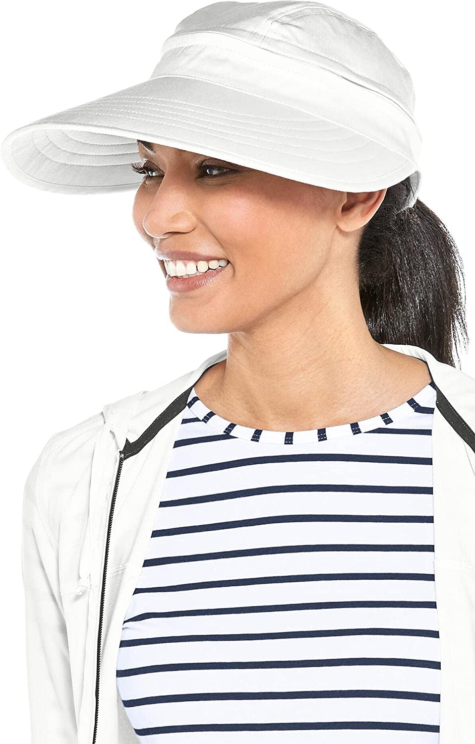 Coolibar UPF 50+ Women'S Bel Aire Zip-Off Sun Visor - Sun Protective Apparel & Accessories > Clothing Accessories > Hats Coolibar White One Size 