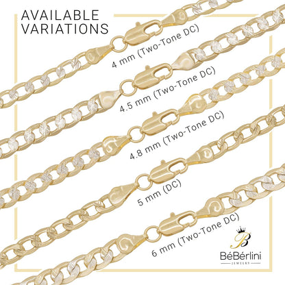 BEBERLINI Cuban Link 14K Gold Filled Diamond Cut Anklet Curb Foot Chain Bracelet Fashion Jewelry Gifts for Women Teen Girls Length 10'' Apparel & Accessories > Jewelry > Anklets BéBérlini   