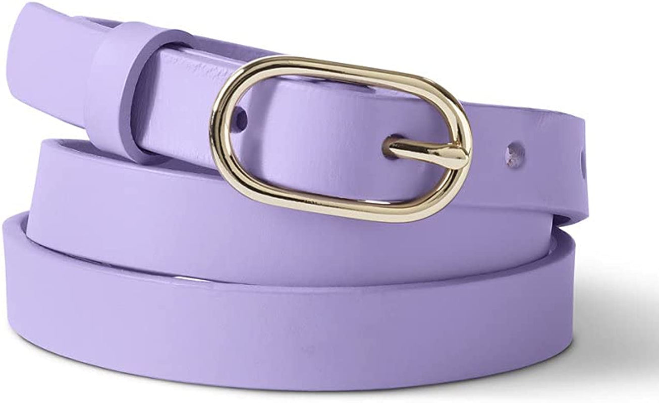 Lands' End Women'S Skinny Leather Belt Apparel & Accessories > Clothing Accessories > Belts Lands' End Lavender Cloud Small 