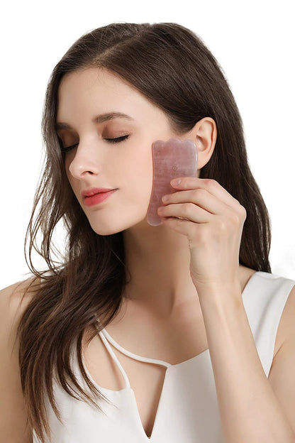 Rose Quartz Gua Sha Facial Tool Set by Esmee | 3 in 1 Premium Guasha Kit | 100% Real Rose Quartz Crystal | Anti-Aging Beauty Therapy for Massage and Skin Rejuvenation (Rose Quartz) Health & Beauty > Personal Care > Cosmetics > Cosmetic Tools > Skin Care Tools Esmee Beauty and Lifestyle   