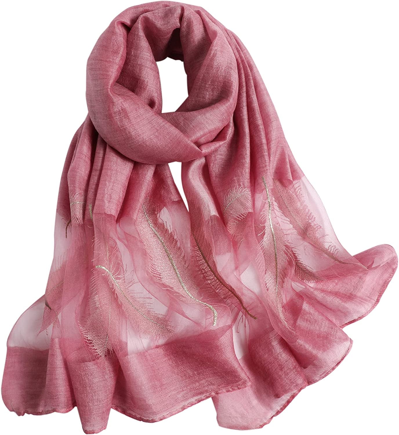 WINCESS.YU Silk Scarf for Women Lightweight Shawls and Wraps for Weddings Fashion Pashmina Shawl Embroidered Scarves Apparel & Accessories > Clothing Accessories > Scarves & Shawls WINCESS.YU 8507-widen  