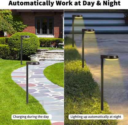BROICS Solar Pathway Lights 450 Lumens Super Bright Solar Lights Outdoor IP65 Waterproof Solar Path Lights 2-In-1 Warm White and Daylight Solar Landscape Lights for Walkway Yard Lawn (4 Pack) Apparel & Accessories > Jewelry > Body Jewelry BROICS   