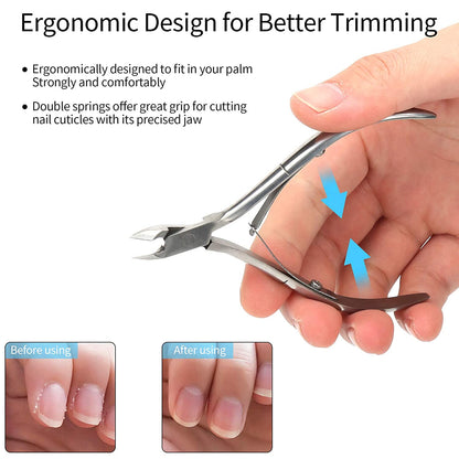Cuticle Remover Cuticle Cutter Trimmer,Professional Cuticle Nipper Stainless Steel Cuticle Clippers Extremely Sharp Nail Cuticle Tools for Manicure and Pedicure at Home and Salon - Silver Health & Beauty > Personal Care > Cosmetics > Cosmetic Tools > Nail Tools Boujean   