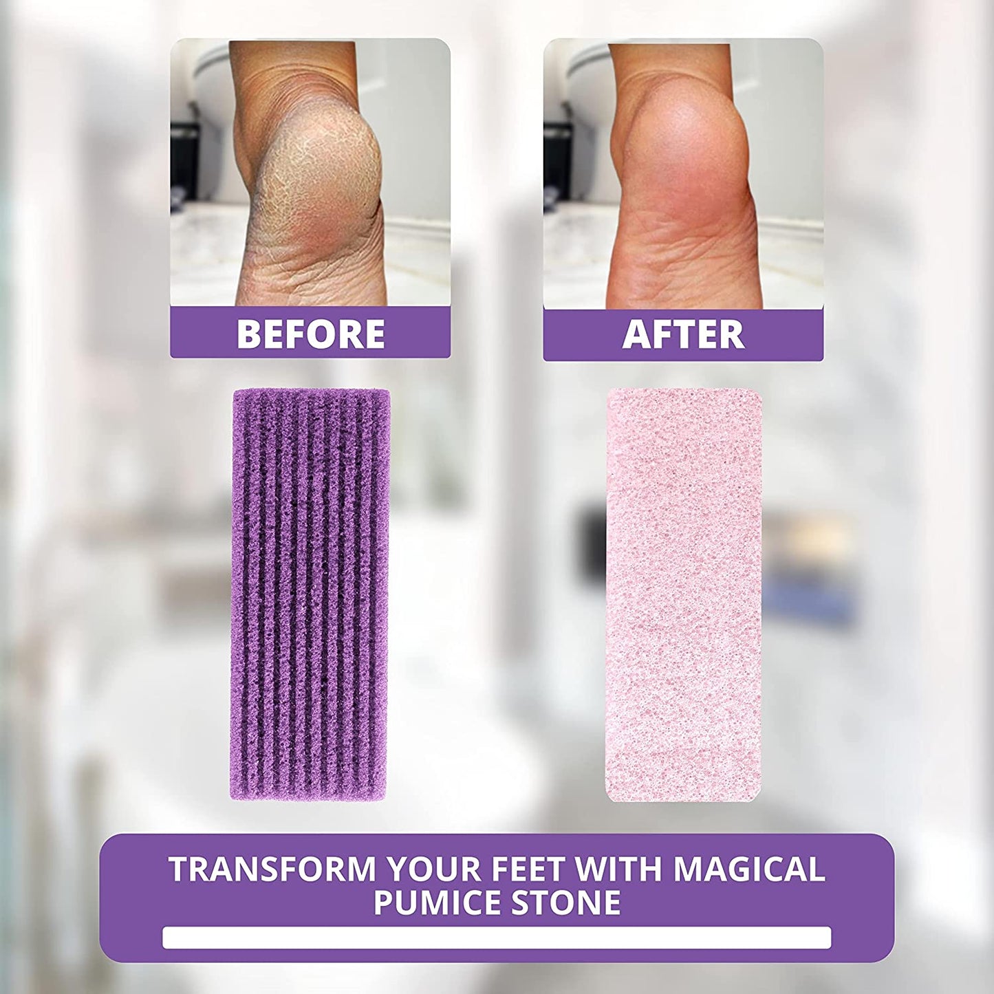 Love Natural Pumice Stone for Feet - Ultimate 2-In-1 Scrubber and Professional Exfoliating Rock for Feet Hands Body Care - Pumice Stone for Dead Skin & Callus Removal (Purple) Health & Beauty > Personal Care > Foot Care LOVE PUMICE   