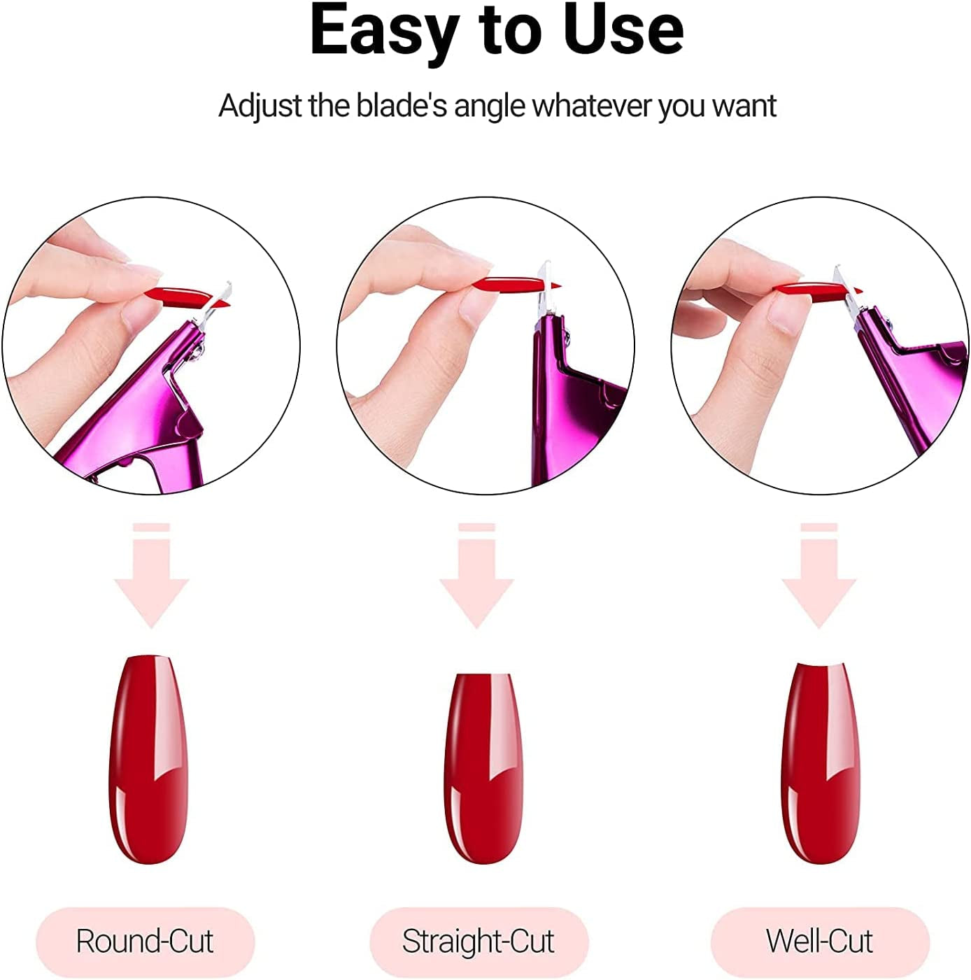 Melodysusie Acrylic Nail Clippers, Professional Nail Clippers Cutters for Acrylic Nails Fake Nail Tips, Adjustable Stainless Nail Trimmer, Manicure Tool for Salon Home Nail Art, Purple Health & Beauty > Personal Care > Cosmetics > Cosmetic Tools > Nail Tools MelodySusie   