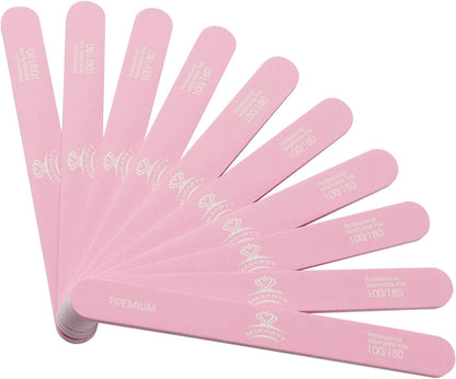 Makartt Nail File 100 180 Grit Emery Boards for Nails 10Pcs Nail Files Professional Washable Doubled Sides Nail File Kit for Manicure Pedicure Natural Acrylic Nails Coarse Nail File for DIY Salon Use Health & Beauty > Personal Care > Cosmetics > Cosmetic Tools > Nail Tools Makartt pink-100/180Grit  