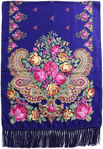 Traditional Tassel Exotic Wrap Printed Scarf for Women Warm Soft Large Long Rectangular Fashion Scarves Apparel & Accessories > Clothing Accessories > Scarves & Shawls Gudessly   