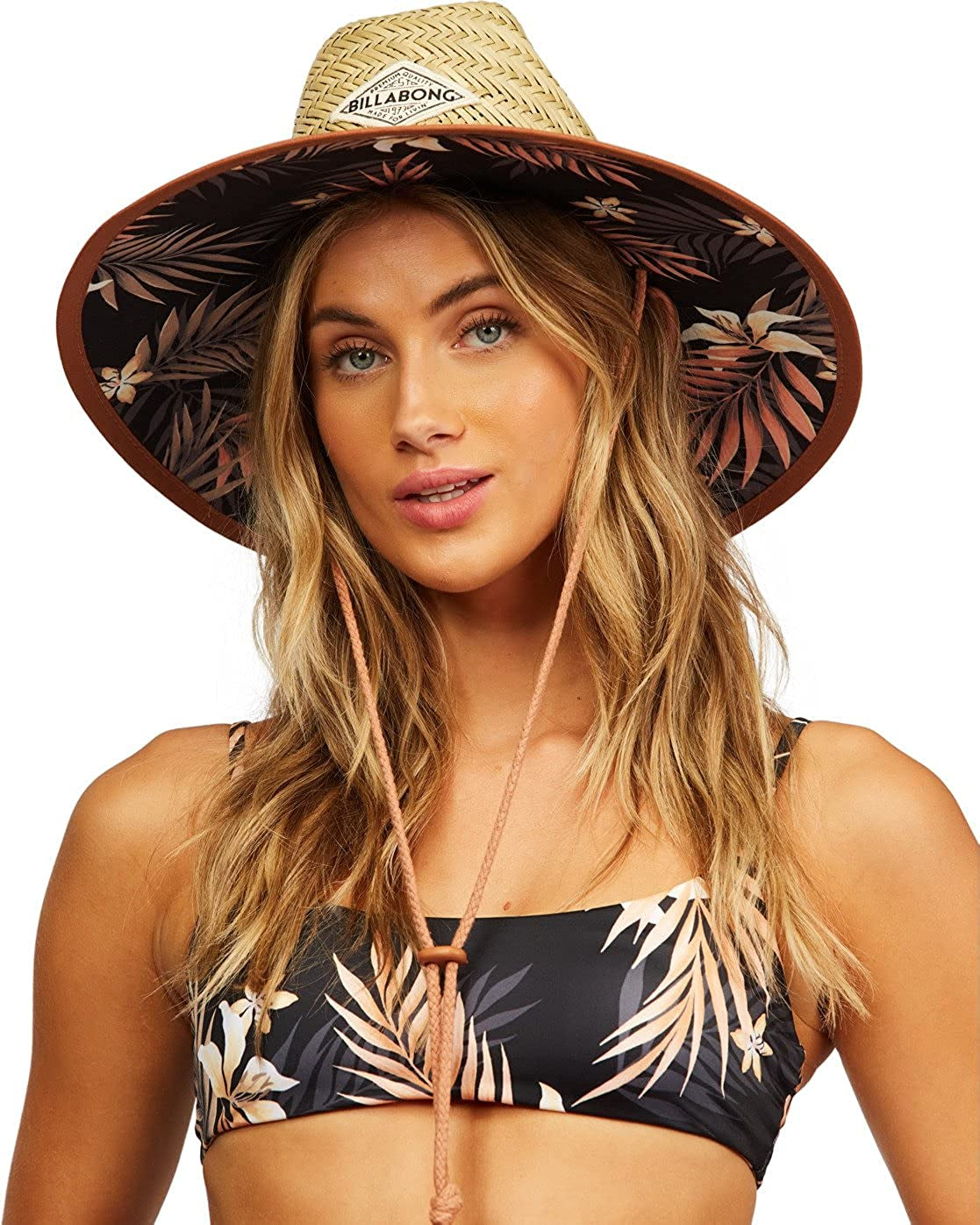 Billabong Women'S Classic Straw Tipton Sun Hat Apparel & Accessories > Clothing Accessories > Hats Billabong Black/Army One Size 