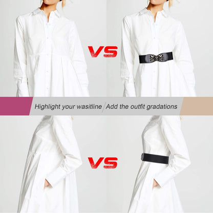 JASGOOD Women Stretchy Belt for Dresses Vintage Elastic Wide Waist Belt Apparel & Accessories > Clothing Accessories > Belts KYLIE MAX   