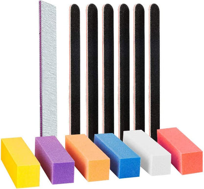 Nail File and Buffer, Wosweet Professional Manicure Tools Kit 6Pcs Rectangular Art Care Buffer Block 6Pcs 100/180 Grit Doublesided Nail Files 1Pcs Purple 180/240 Emery Board Health & Beauty > Personal Care > Cosmetics > Cosmetic Tools > Nail Tools Wosweet   