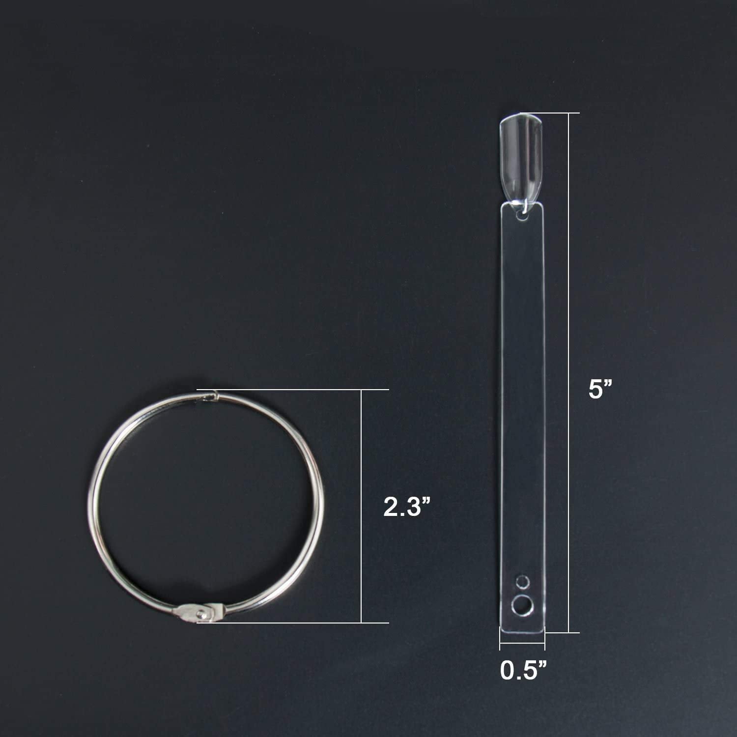 Nail Display Tips Lukytimo 100 Pcs Clear Fan-Shaped False Nail Polish Board Nail Art Tips Practice Sticks Tools with Ring Holder (Transparent) (100) Health & Beauty > Personal Care > Cosmetics > Cosmetic Tools > Nail Tools LukyTimo   