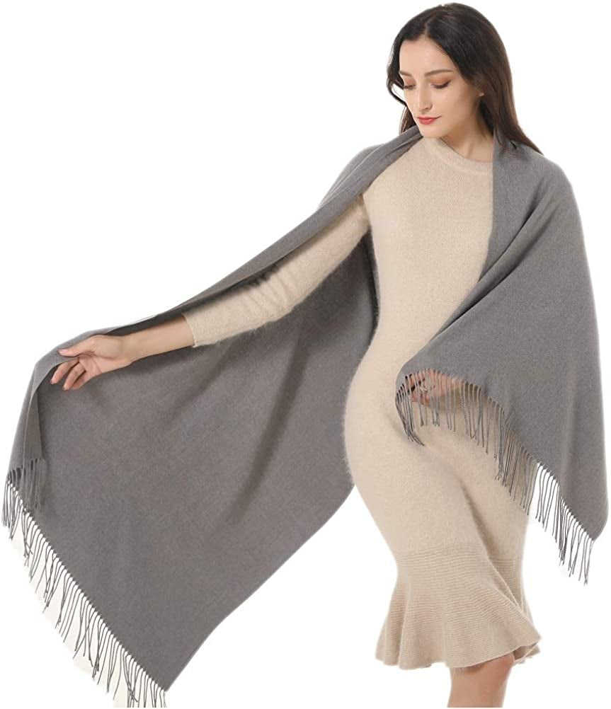Women Shawl Wrap Scarf Pashmina Gifts Idea Wedding Christmas Birthday Large Soft Stole Apparel & Accessories > Clothing Accessories > Scarves & Shawls Gomust Grey  