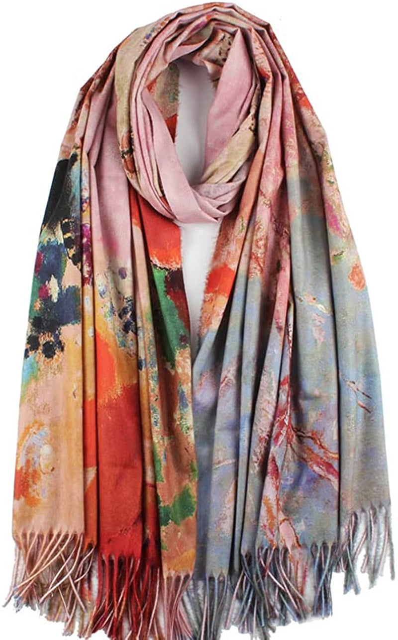 Soft Cashmere Feel Scarf for Women Elegant Art Print Winter Warm Scarves Large Shawl Wrap Monet Klimt Van Gogh Gifts Apparel & Accessories > Clothing Accessories > Scarves & Shawls Umjetnost C03  
