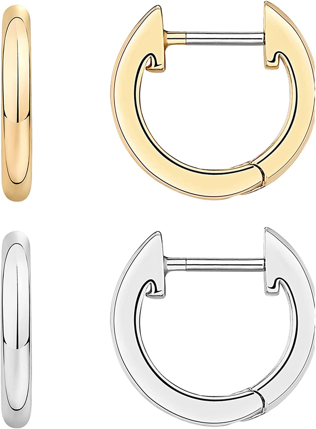 PAVOI 14K Gold Plated, Gold Vermeil, S925 Sterling Silver Cuff Earrings Huggie Stud | Small Hoop Earrings for Women Apparel & Accessories > Jewelry > Earrings PAVOI Pack Plated 