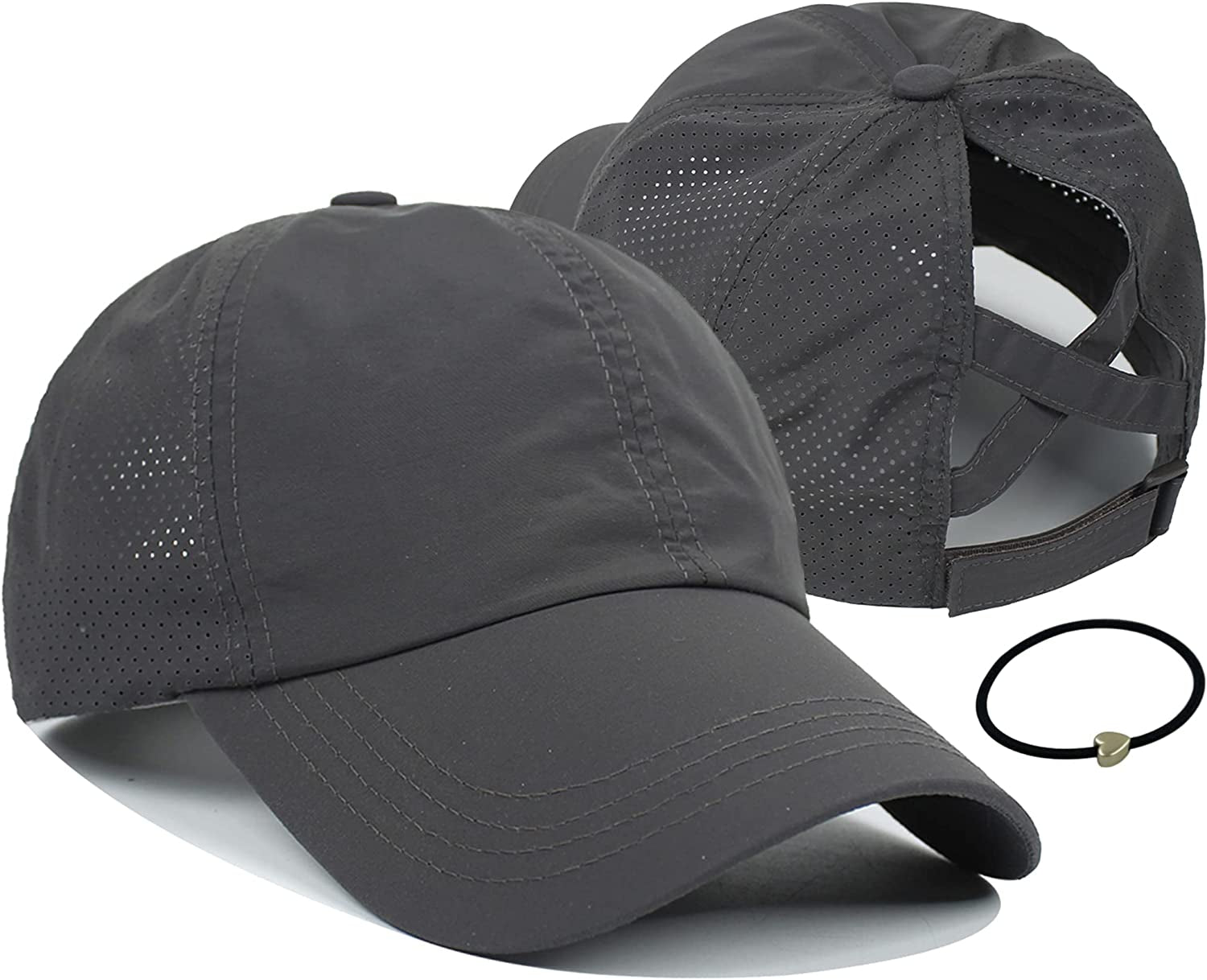 Mukeyo Womens Criss Cross Ponytail Baseball Cap Adjustable Messy High Bun Ponycap Quick Drying Hat Apparel & Accessories > Clothing Accessories > Hats KYLIE MAX   