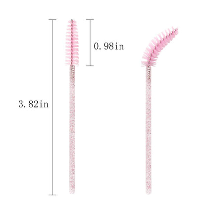 Mekupeu 300 Pack Mascara Wands Disposable Eyelash Brushes for Extensionss Eye Lash Applicator Makeup Tool Kit, Crystal Light Pink/Pink Health & Beauty > Personal Care > Cosmetics > Cosmetic Tools > Makeup Tools Mekupeu   