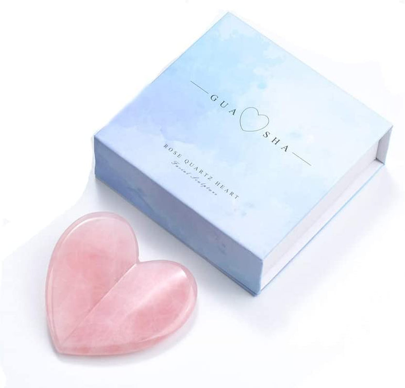 Healing Crystal Rose Quartz Heart Love Massage Tool Natural Gemstone Gua Sha Board Facial Scraping Massager for Face, Eye, Neck Skin Care Massage Health & Beauty > Personal Care > Cosmetics > Cosmetic Tools > Skin Care Tools StoneStory   